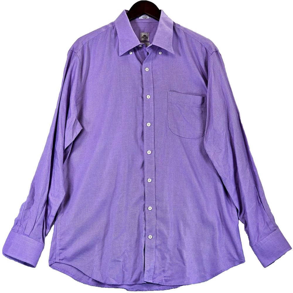 Peter Millar Nanoluxe Men's Shirt Classic 100% Cotton Long Sleeve ButtonUp Large